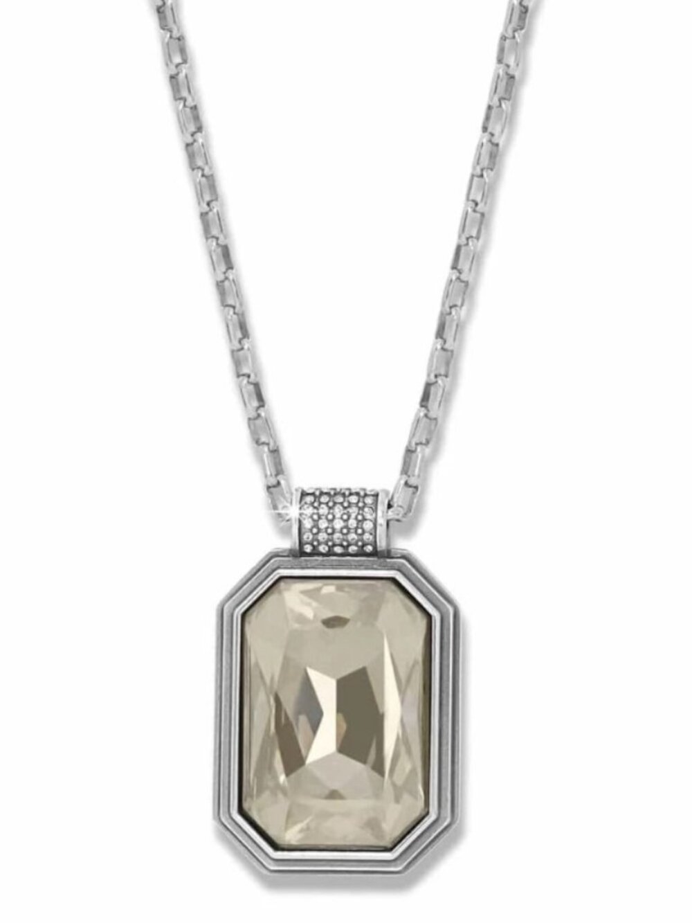 New Brighton Meridian Aurora 67 Crystal Pendant Layer Silver Chain Long Necklace
